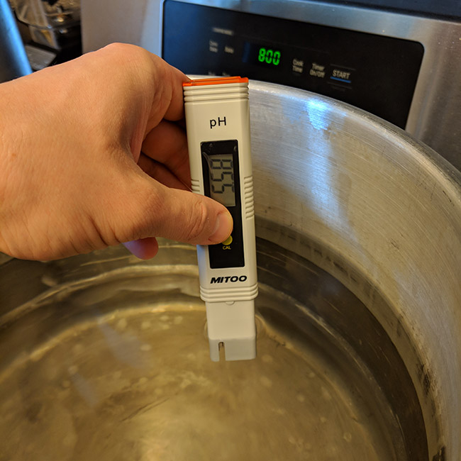 measuring water pH levels